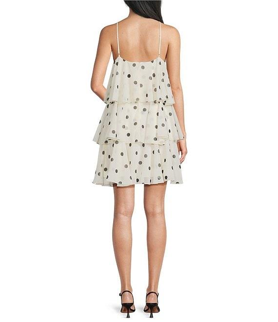 Mestiza New York Keepsake Chiffon Dot Ruffle Mini Dress Product Image