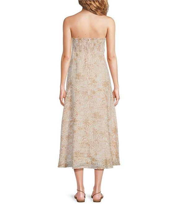 Lilly Pulitzer Jorgian Woven Linen Printed Square Neck Sleeveless Midi A-Line Dress Product Image