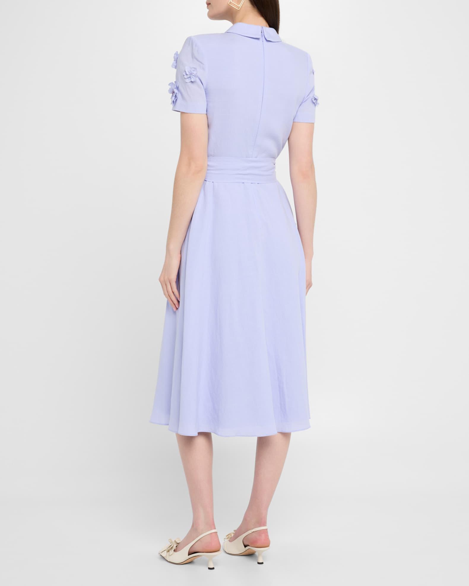 Beaded Floral Applique Midi Dress Product Image