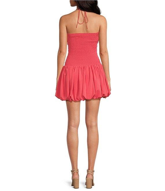 Lucy Paris Rosette Halter Fit & Flare Drop Waist Faye Bubble Dress Product Image