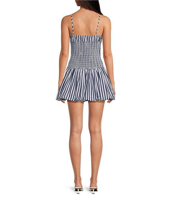 Gianni Bini Ellie Stripe Smocked Drop Waist Bubble Hem Dress Product Image