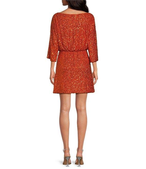 Never Fully Dressed Sequin Tilly Off The Shoulder Long Sleeve Mini Dress Product Image