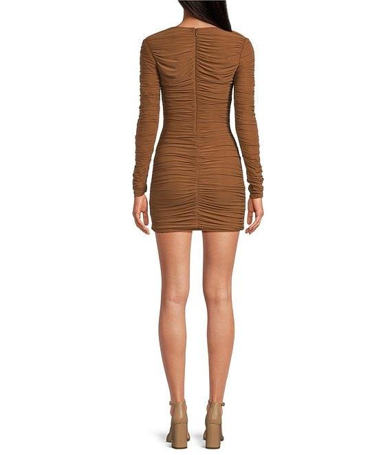 RONNY KOBO Julisa Knit Jersey Scoop Neck Long Sleeve Ruched Sheath Dress Product Image