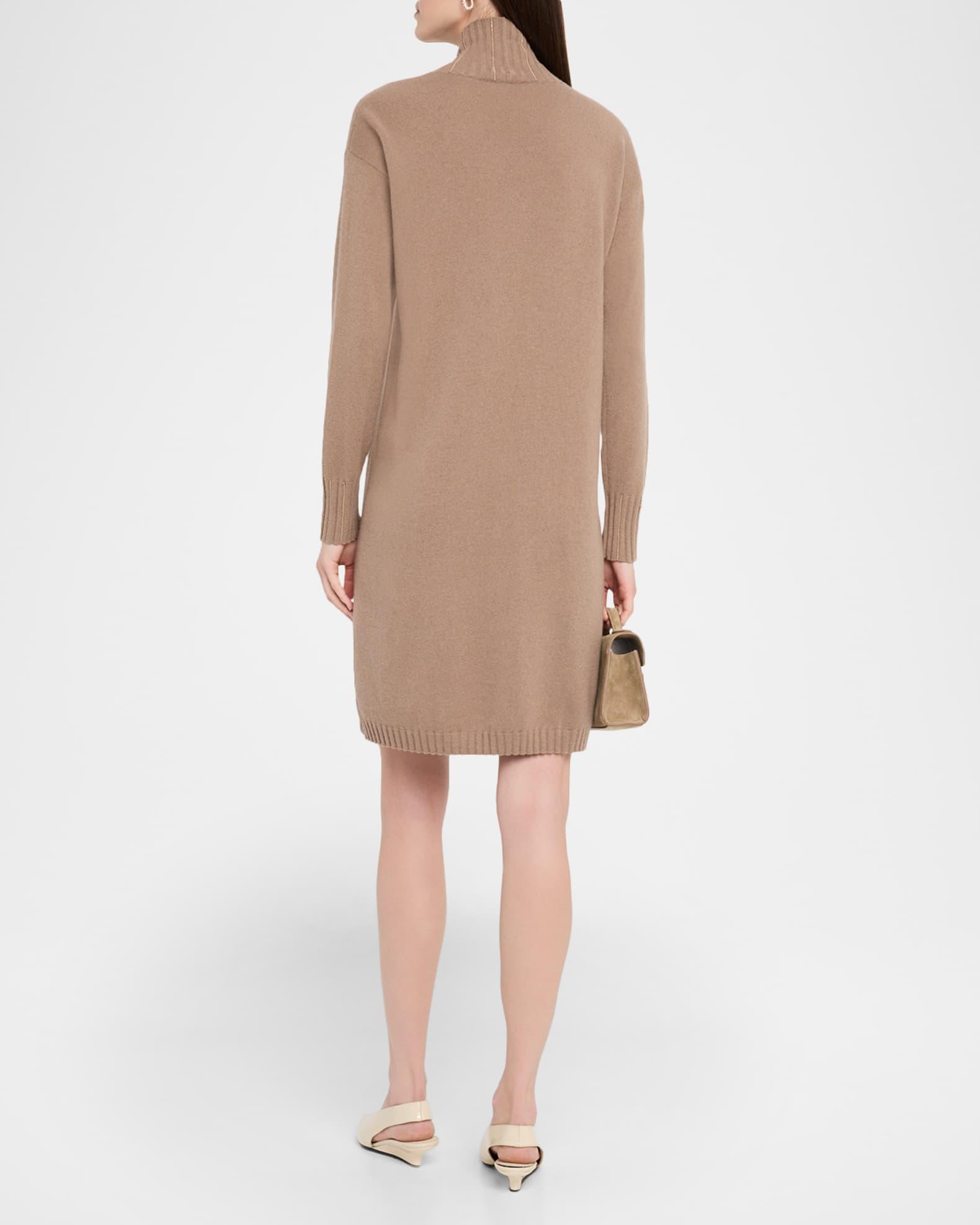 Beaded Turtleneck Mini Sweater Dress Product Image