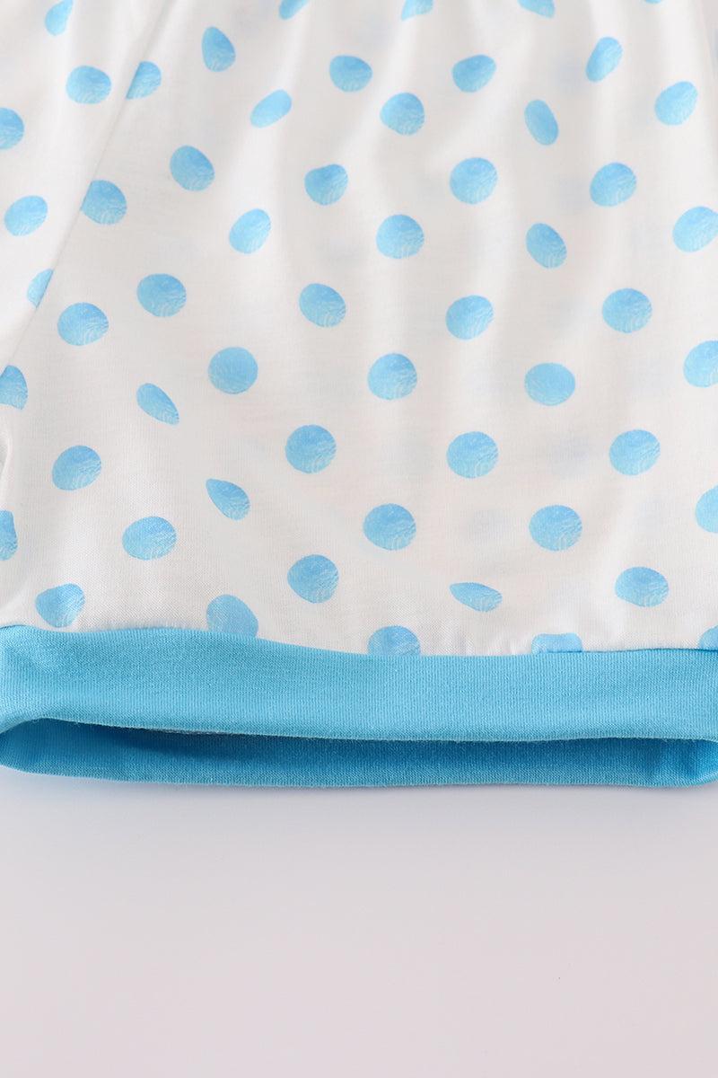 Blue character applique shorts set Product Image