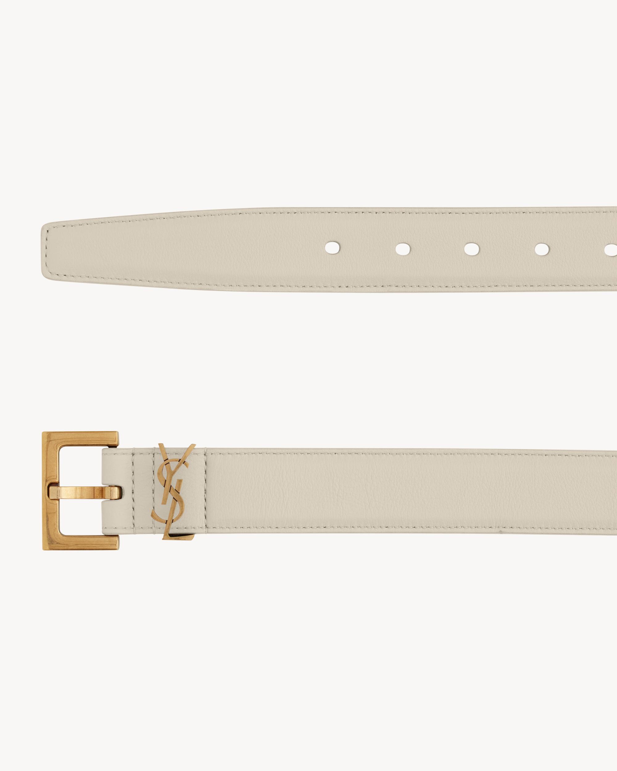 CASSANDRE BELT WITH SQUARE BUCKLE IN SHINY BOX SAINT LAURENT LEATHER Product Image