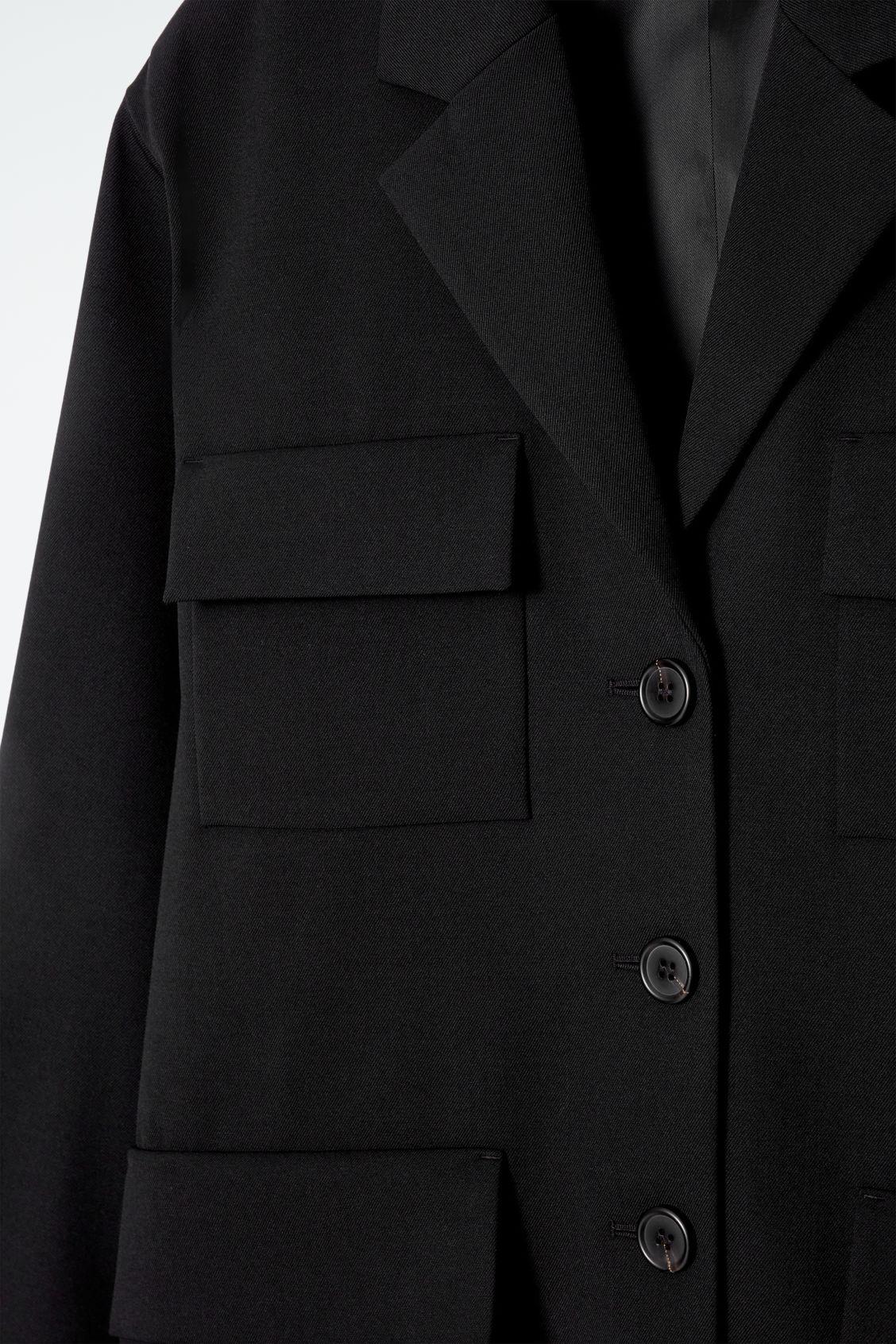 RELAXED SINGLE-BREASTED UTILITY BLAZER Product Image