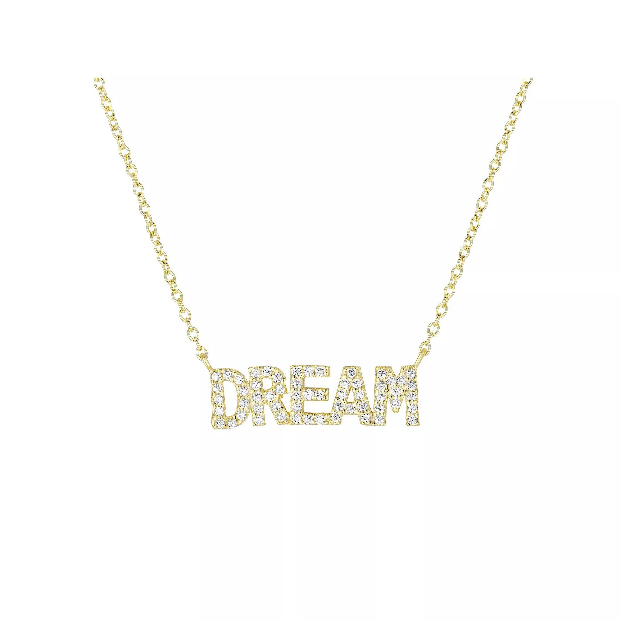 Sunkissed Sterling "Dream" Cubic Zirconia Necklace, Women's, Gold Tone Product Image