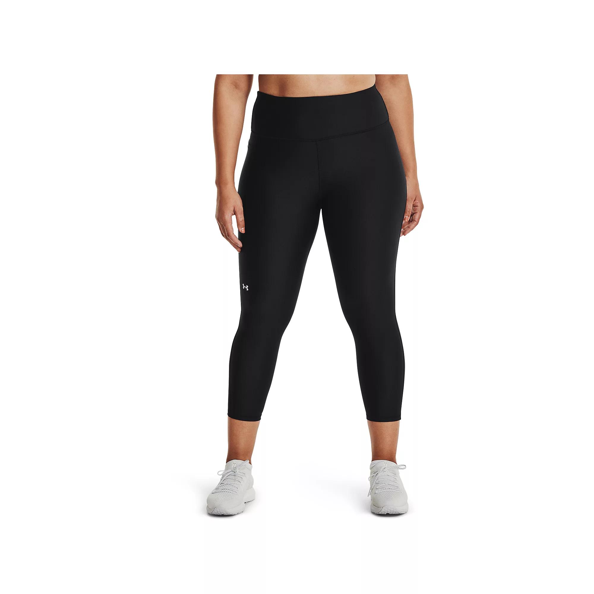 Womens Under Armour Tech High-Waisted Ankle Leggings Black Navy Product Image