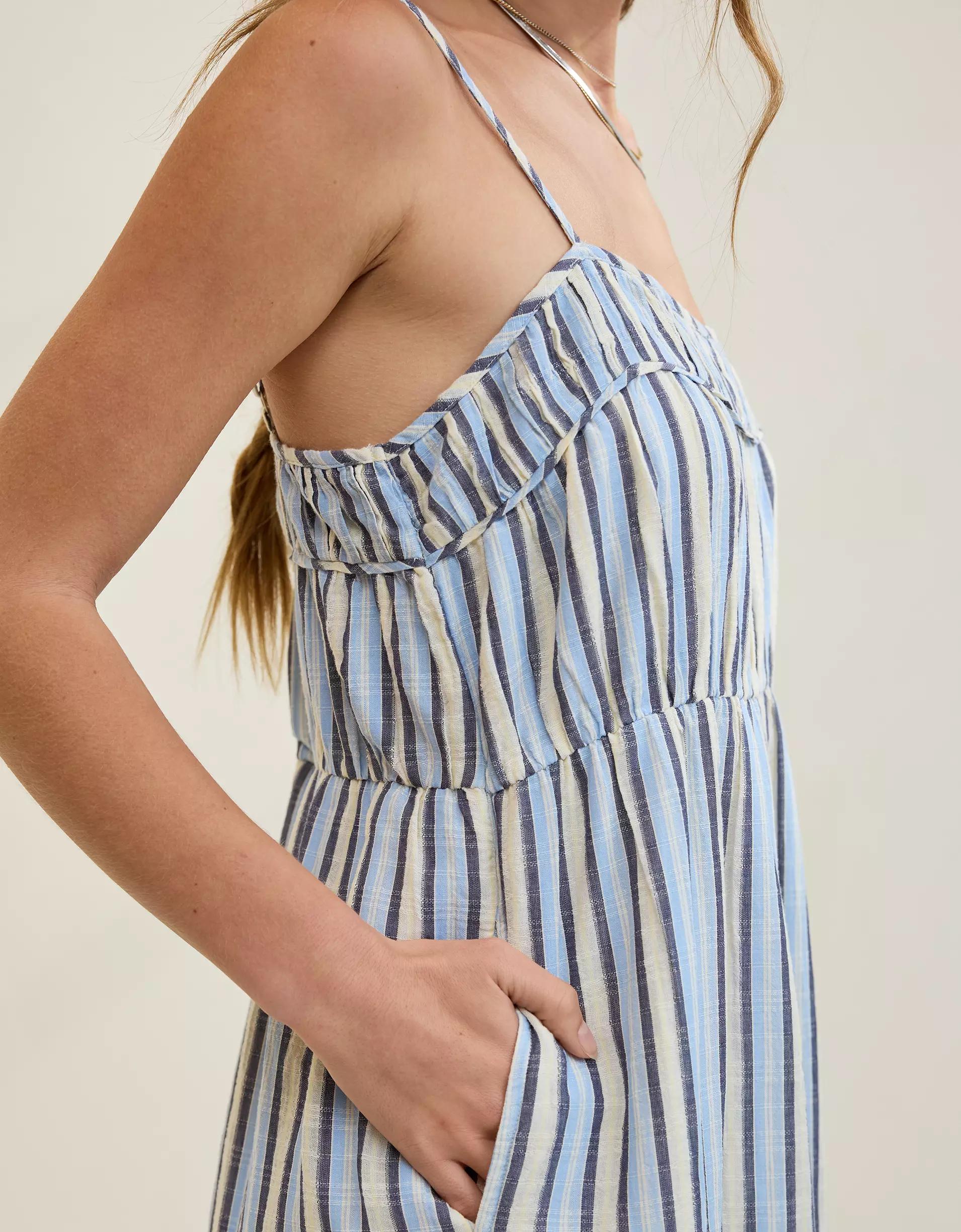 Aerie Striped Tiered Maxi Dress Product Image