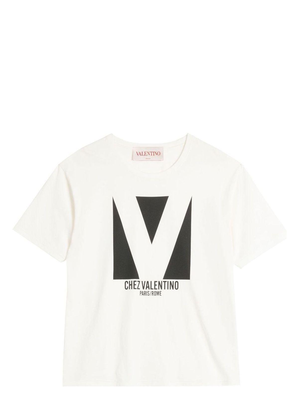 VALENTINO Mens Avorio Logo-print Crew-neck Cotton-jersey T-shirt Product Image