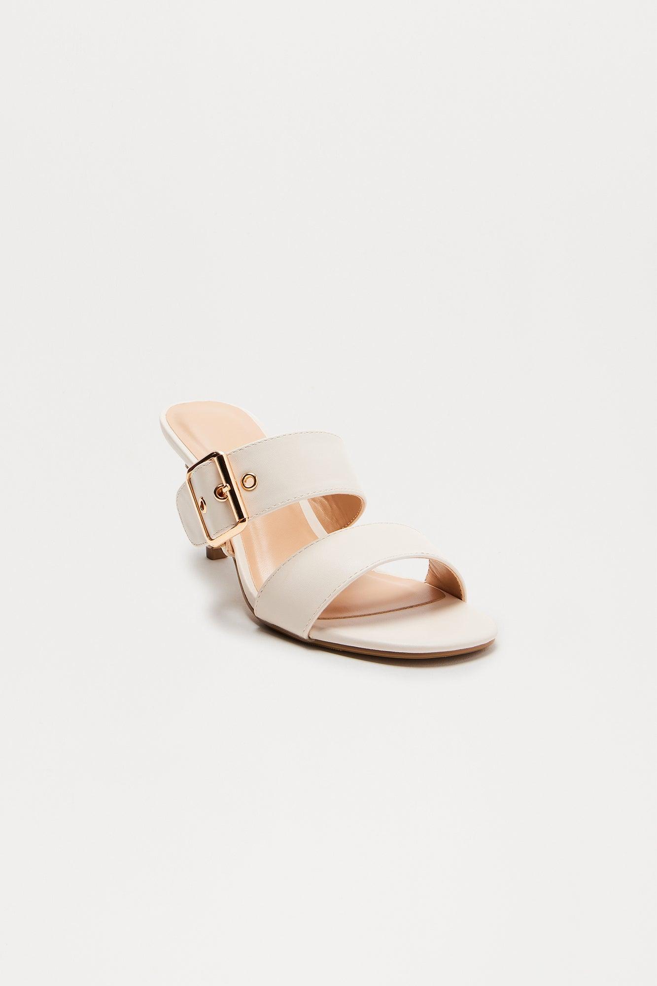 Sarika Buckle Mules - Off White Product Image