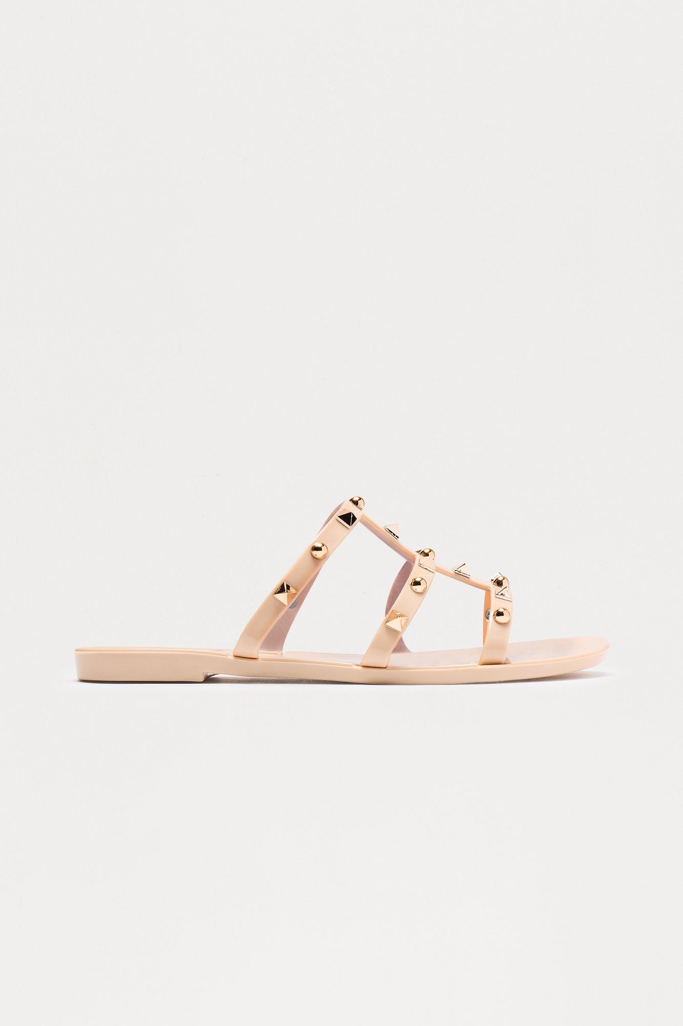 Eira Studded Sandals - Beige Female Product Image