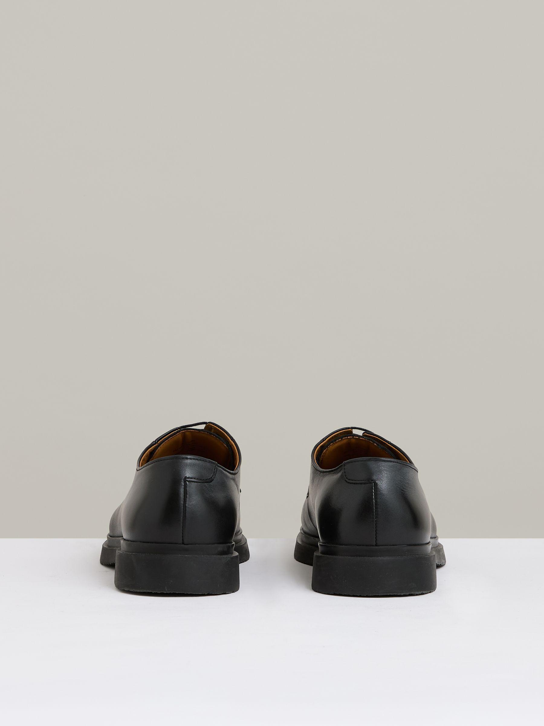 Leather Lace-Up Derby Shoes in Black Product Image