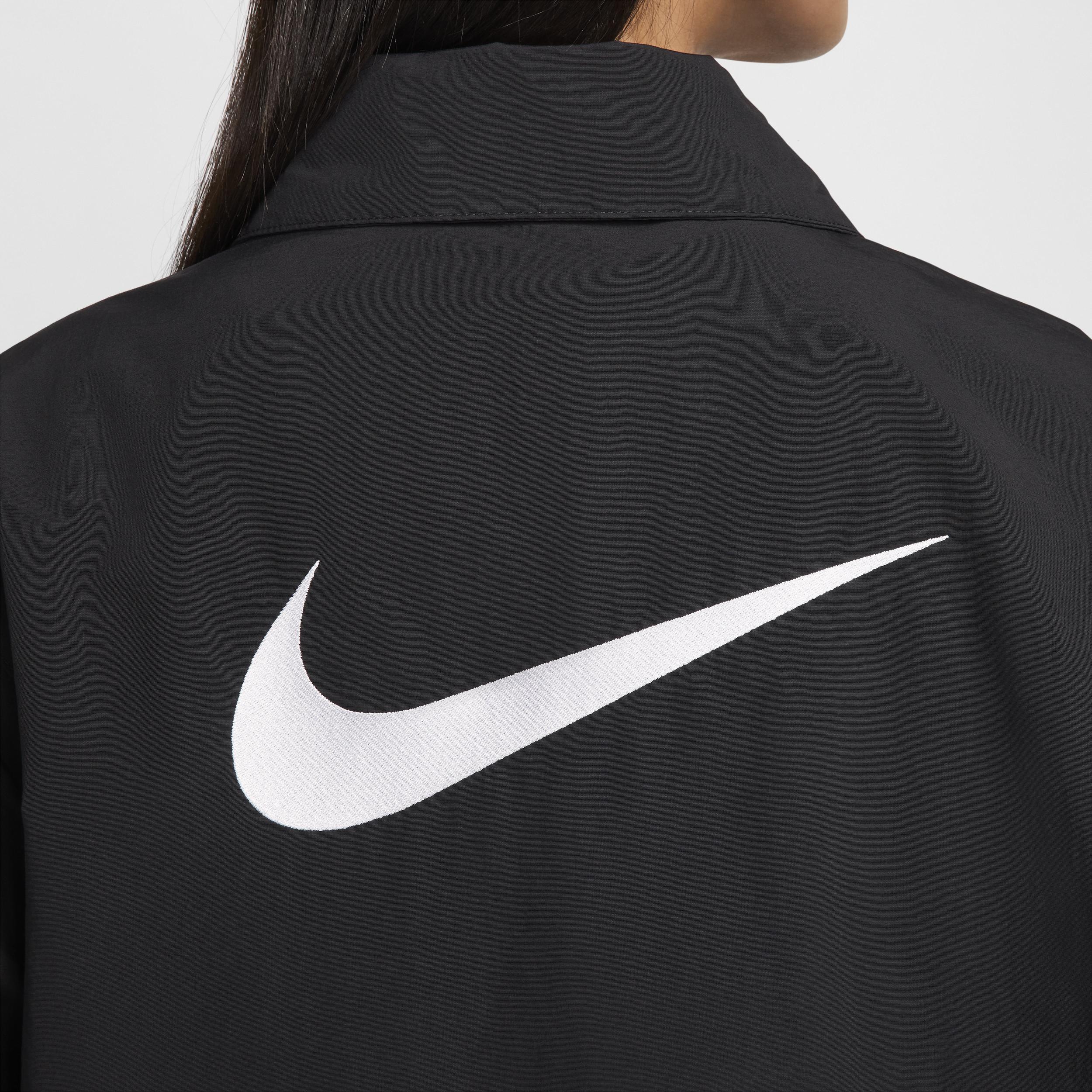 Womens Nike Sportswear Essential Oversized UV Woven Coaches Jacket | FV7560-010 Product Image