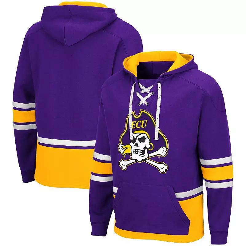 Men's Colosseum Purple ECU Pirates Lace Up 3.0 Pullover Hoodie, Size: Large, Ecu Purple Product Image