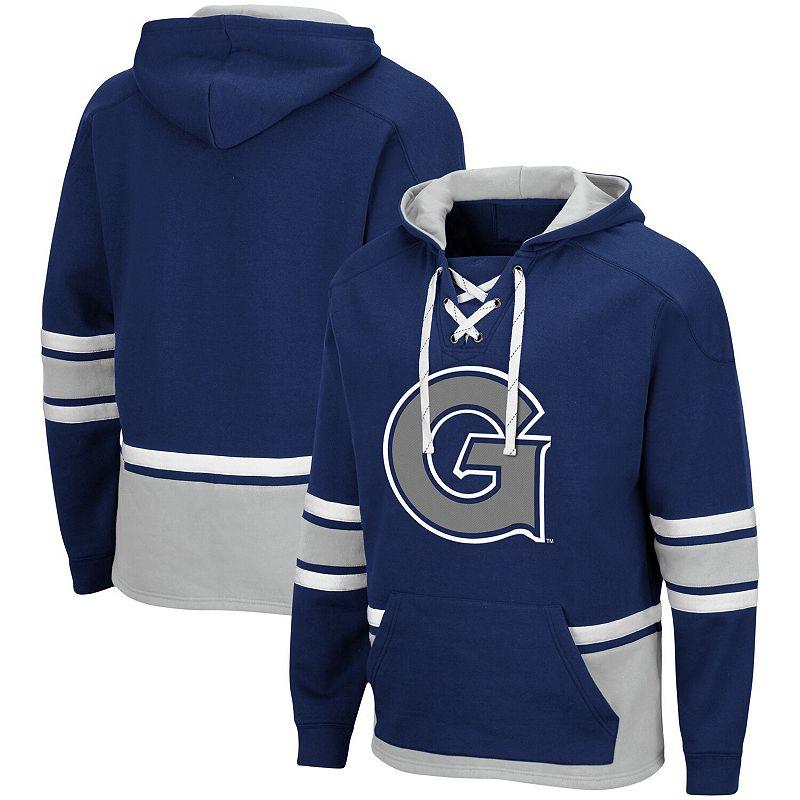 Men's Colosseum Navy Georgetown Hoyas Lace Up 3.0 Pullover Hoodie, Size: Medium, Grg Blue Product Image