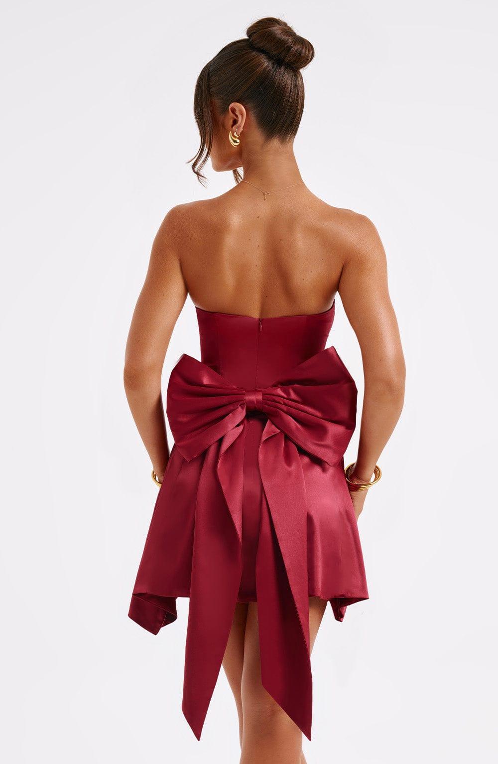 Freja Mini Dress - Burgundy Product Image