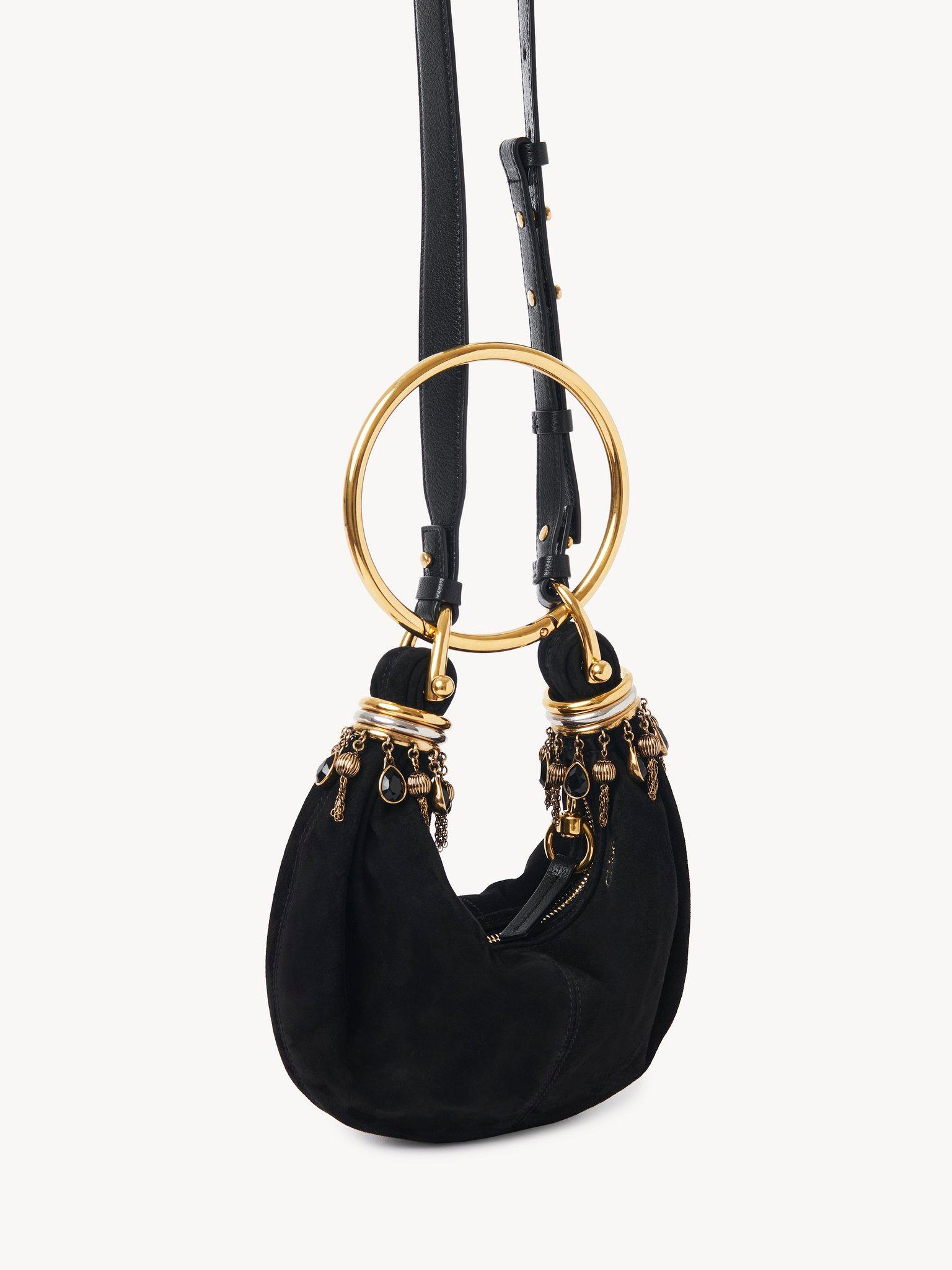 Mini Beaded Bracelet Hobo bag in suede leather Product Image