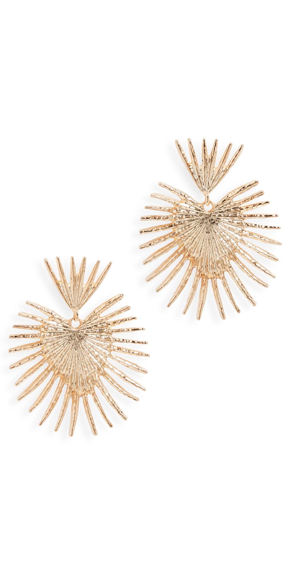 Womens Large Fan 22K Gold-Plated Drop Earrings Product Image