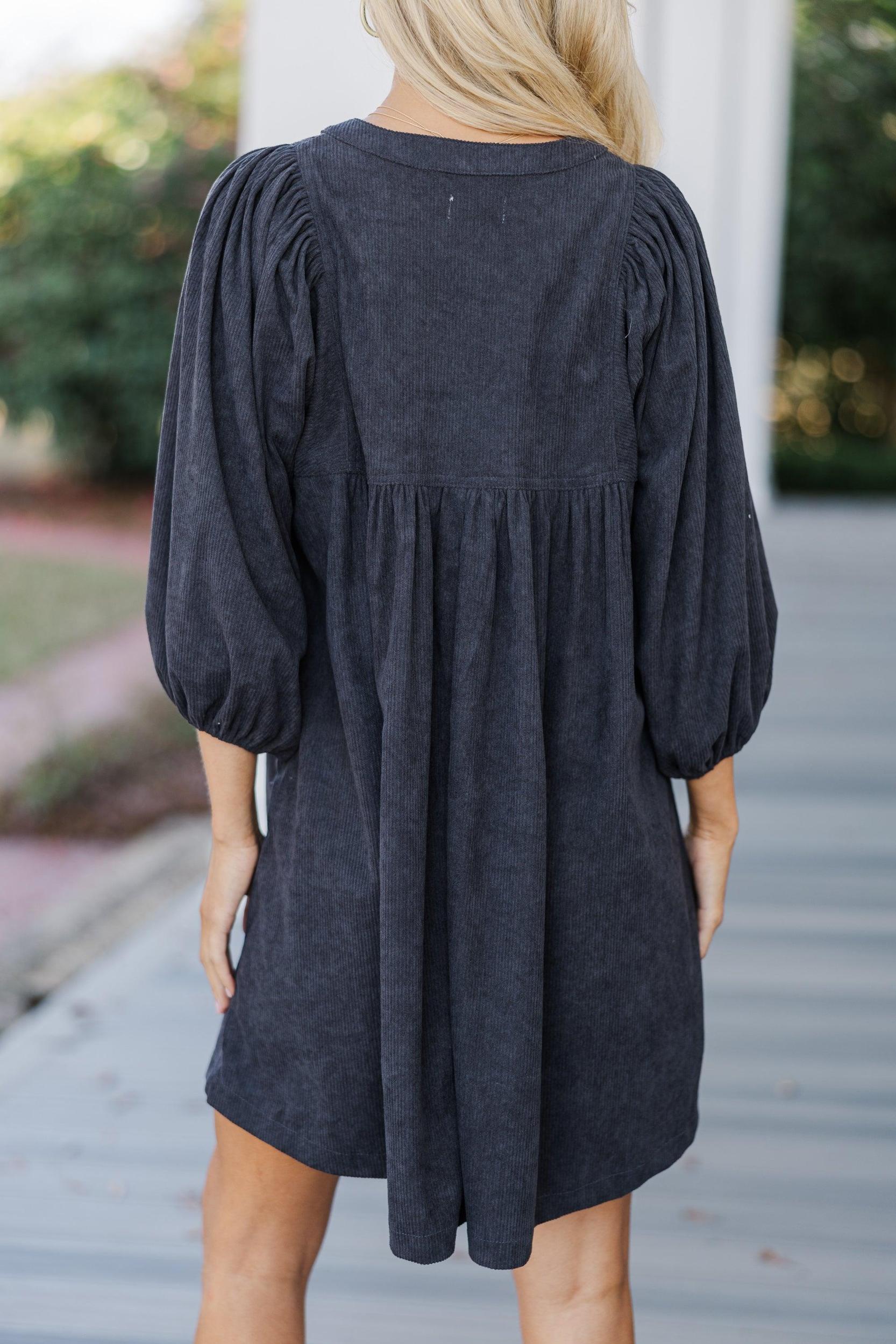 That's All You Gray Corduroy Dress Female Product Image