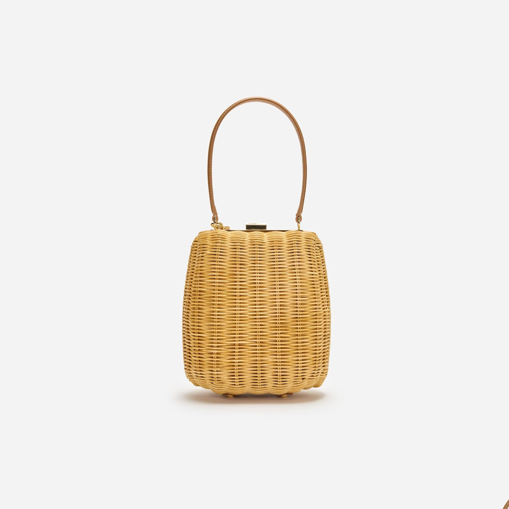 Brown Rattan Bag With Keychain Product Image
