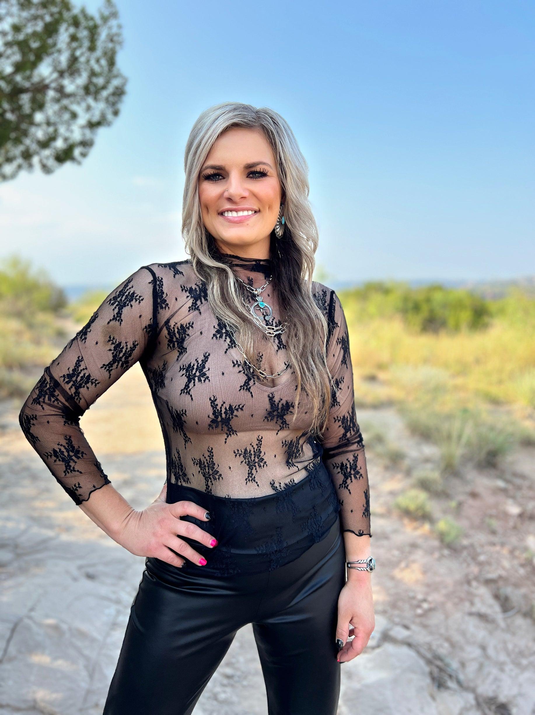 Feel Like A Woman Lace Mesh Top Female Product Image