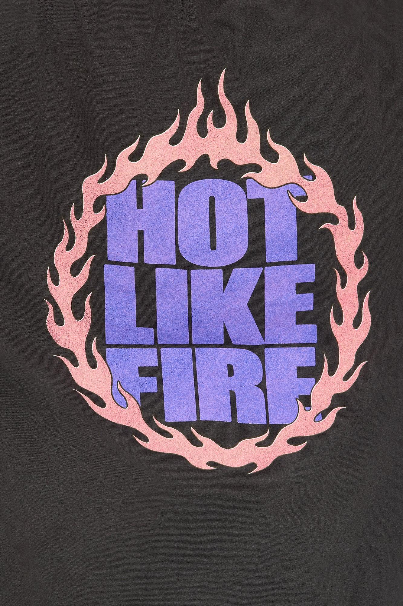 Aaliyah Hot Like Fire Oversize Tee - Black Female Product Image