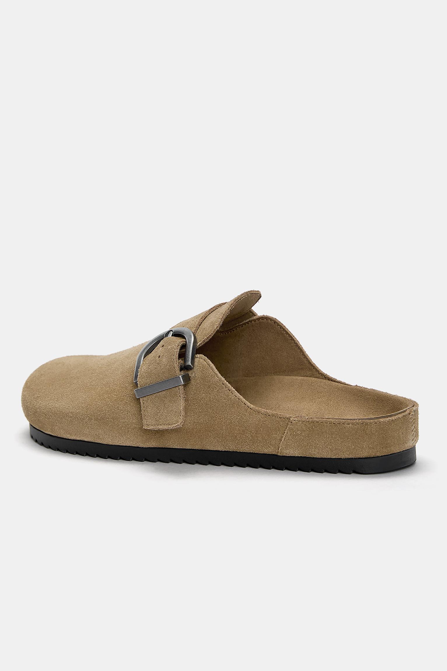 Leather clogs with buckle Product Image