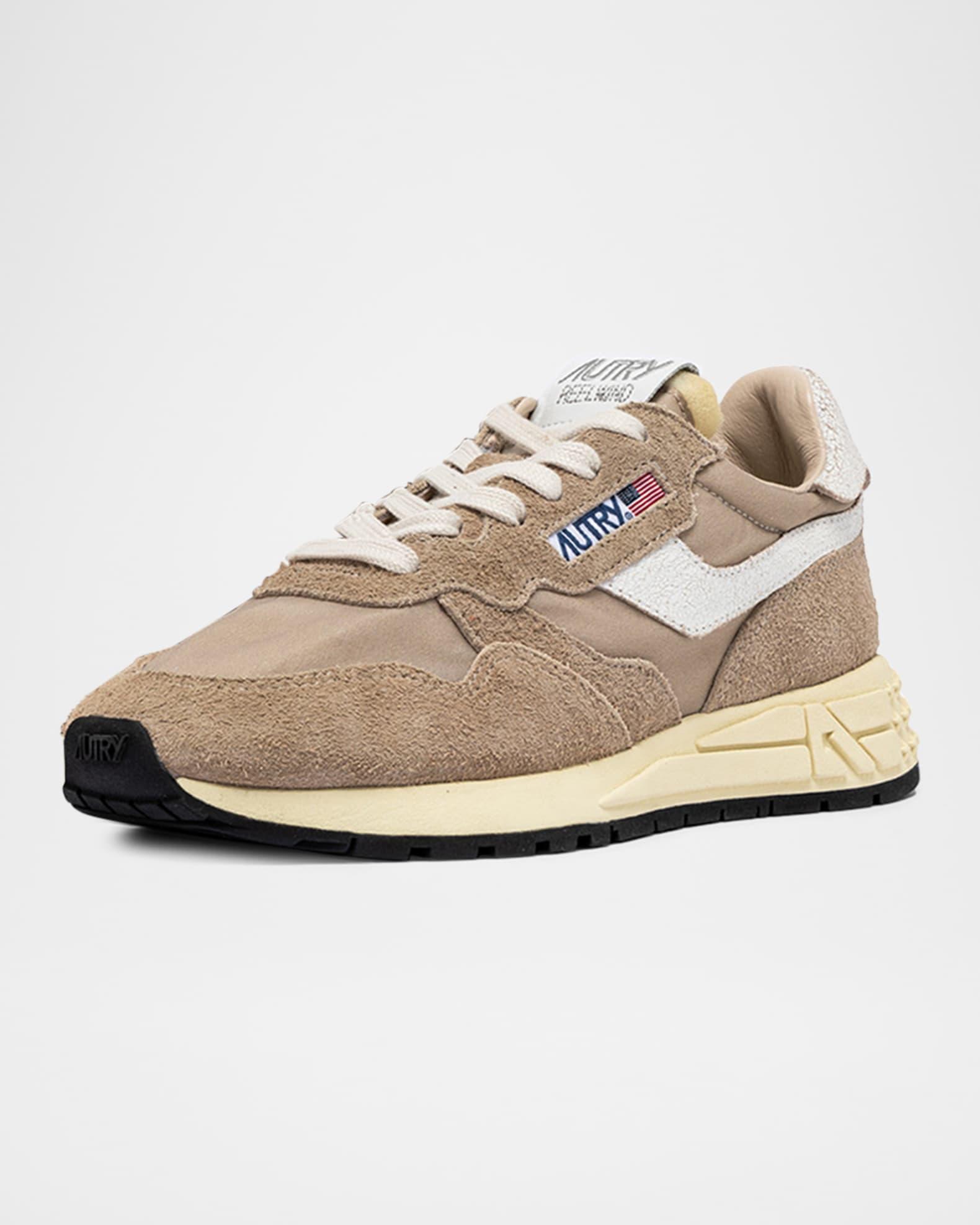 Reelwind Mixed Leather Retro Trainer Sneakers Product Image