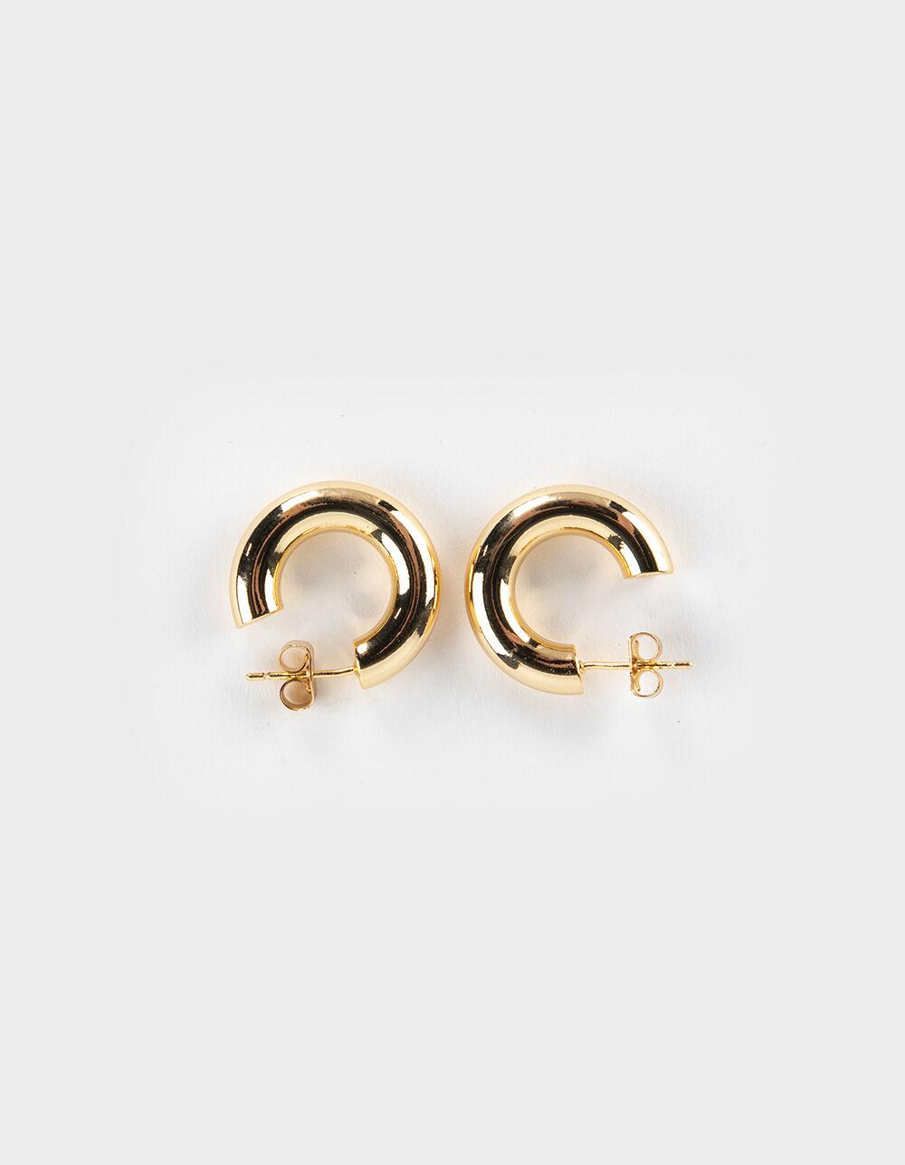 DO EVERYTHING IN LOVE 14K Gold Dipped Post Hoop Earrings - GOLD Product Image