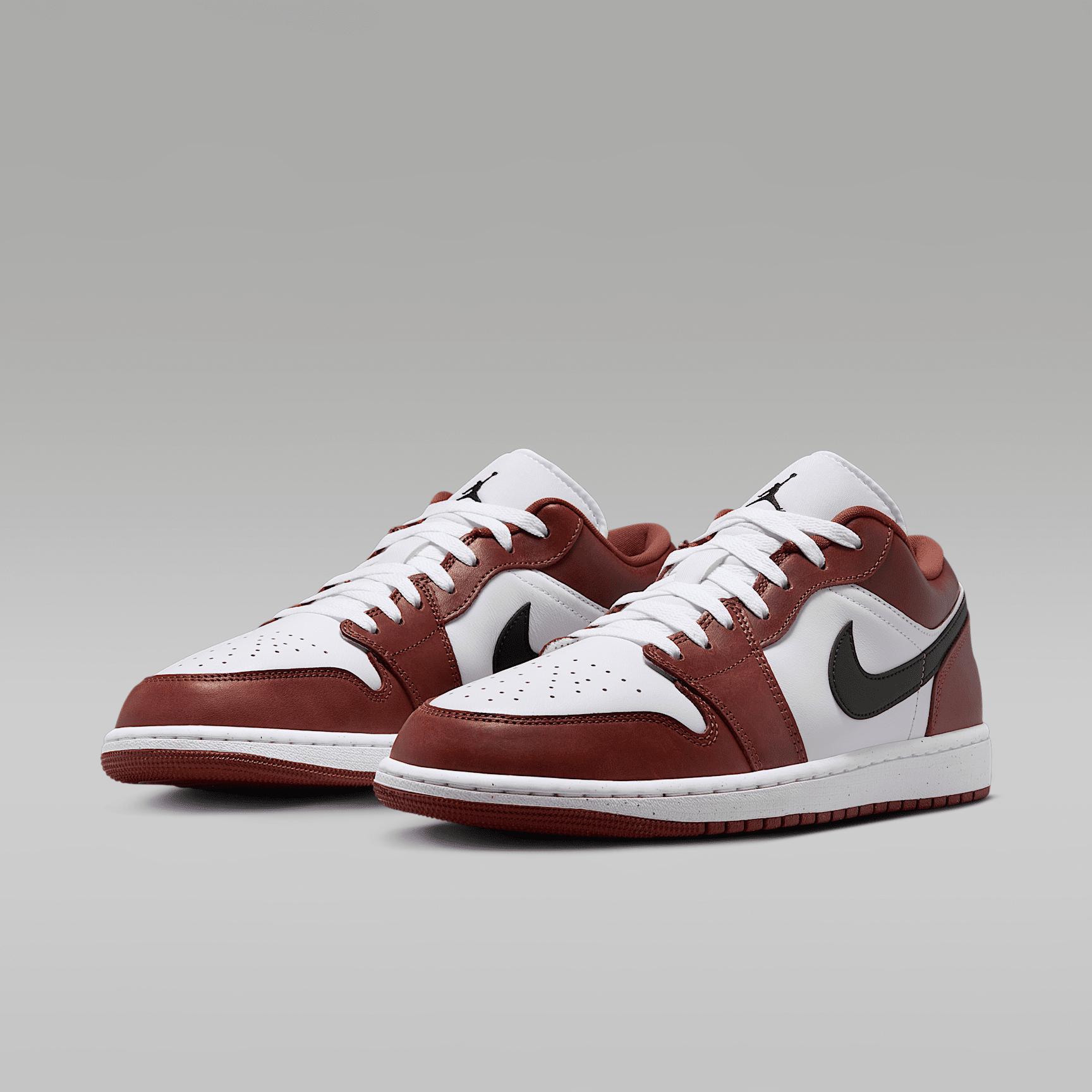 Jordan Mens Jordan Air Jordan 1 Low SE - Mens Shoes Fire Red/White/Matte Silver Product Image