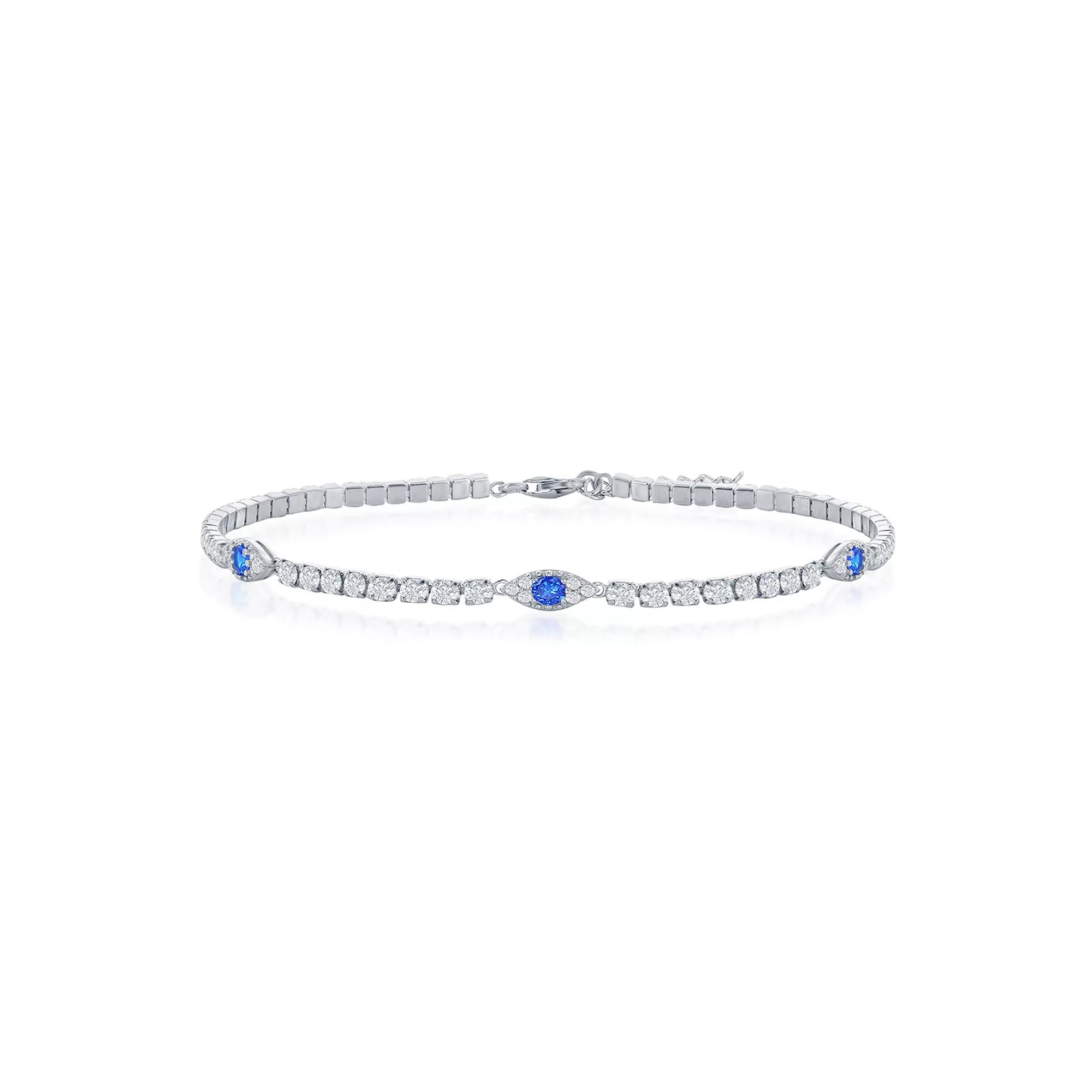 Argento Bella Cubic Zirconia Evil Eye Tennis Bracelet, Women's,  Product Image