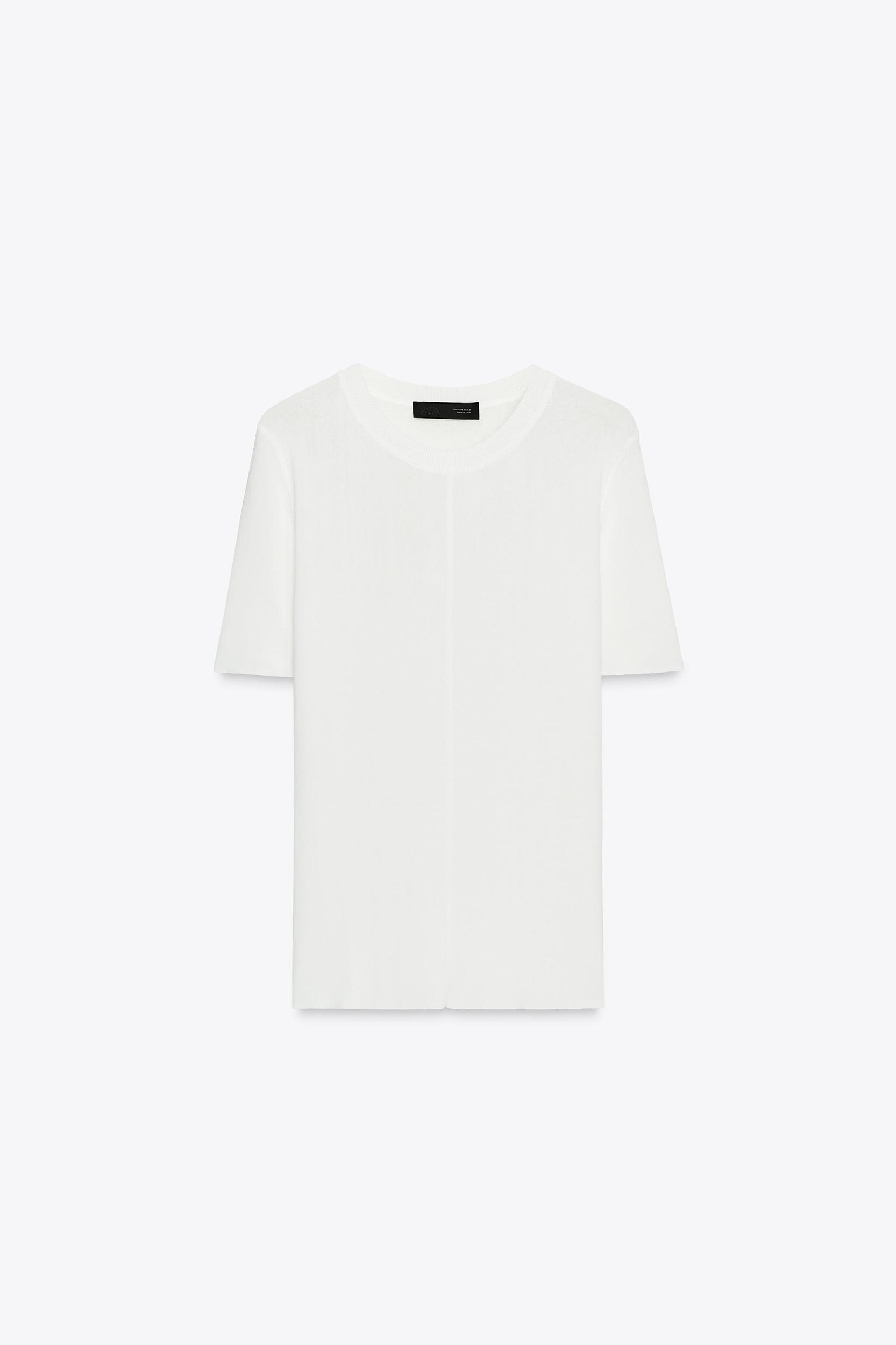 SHORT SLEEVE KNIT TOP Product Image