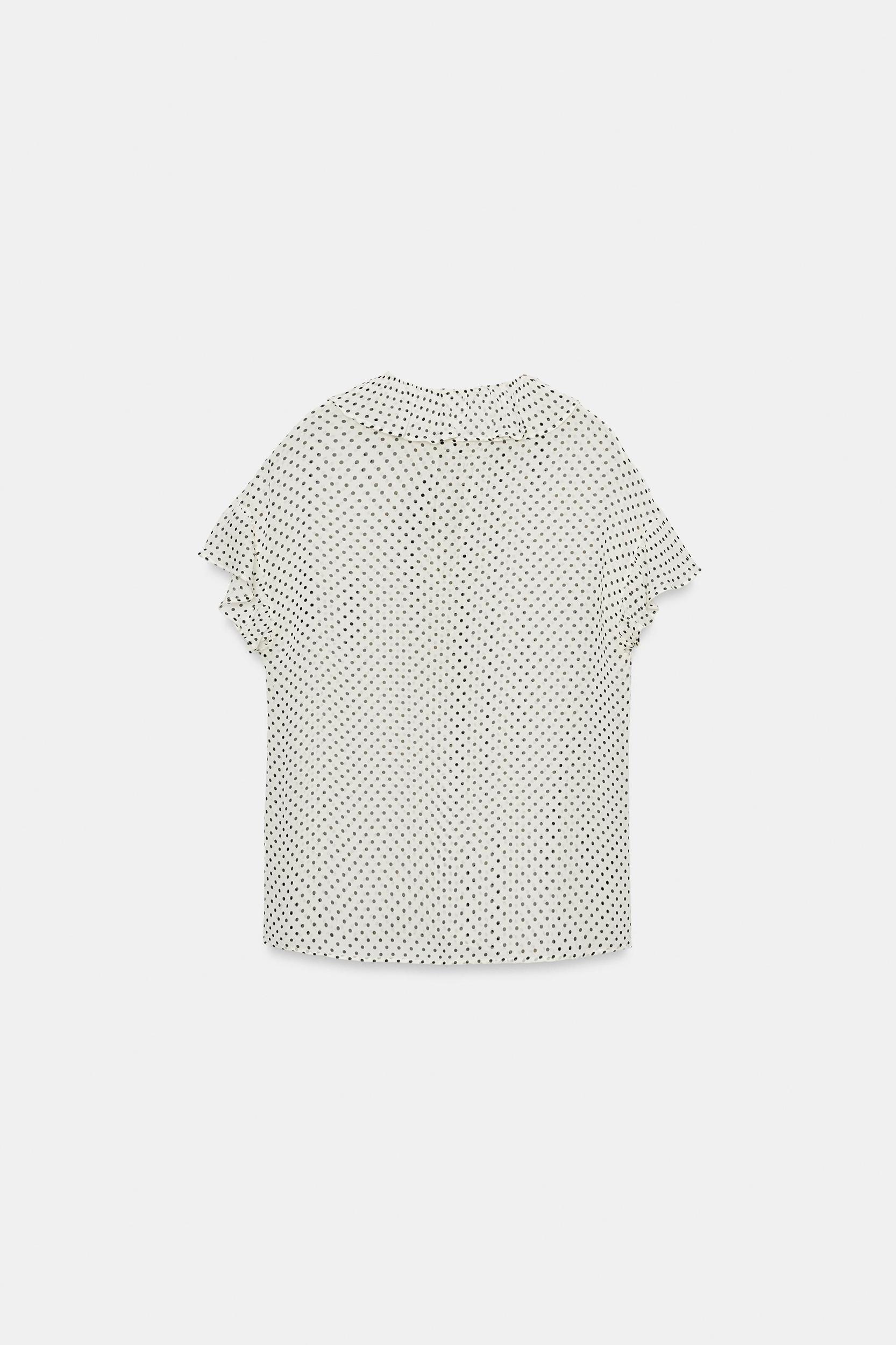 TIED POLKA DOT BLOUSE ZW COLLECTION Product Image