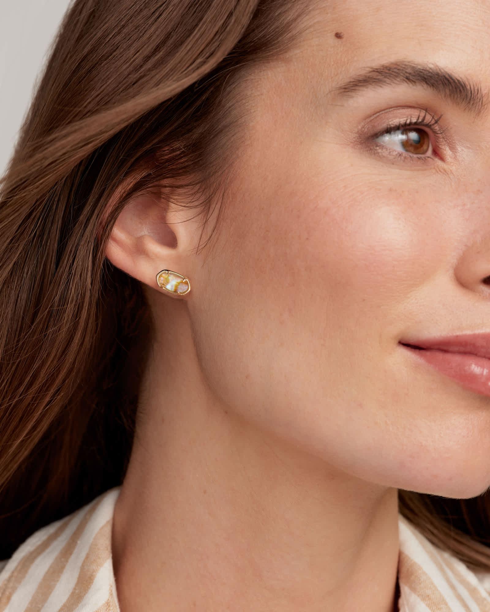 Grayson Gold Stone Stud Earrings Product Image