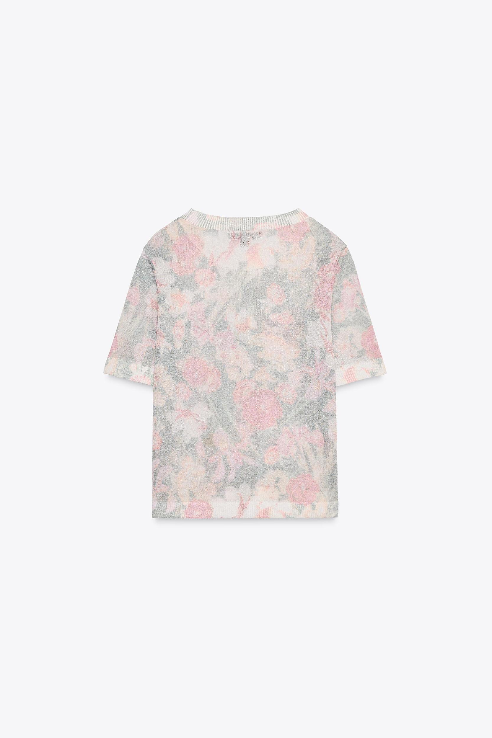 FLORAL PRINT KNIT TOP Product Image