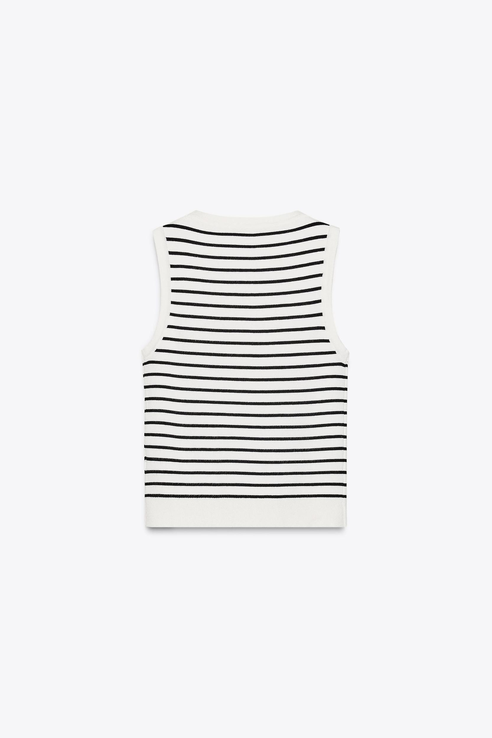 STRIPED KNIT TOP Product Image