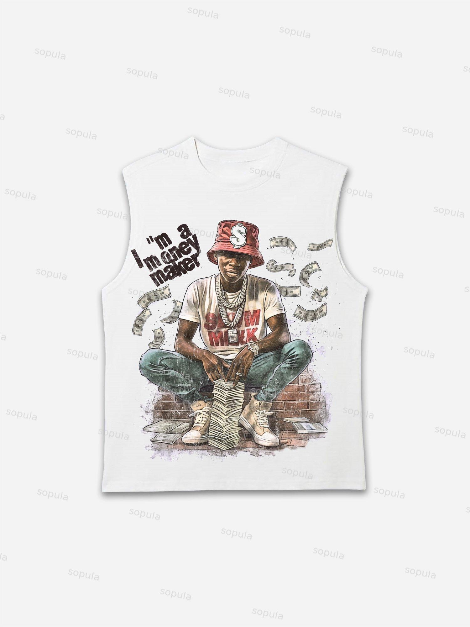Vintage Street I'm A Money Maker Graphic Tank Top Product Image