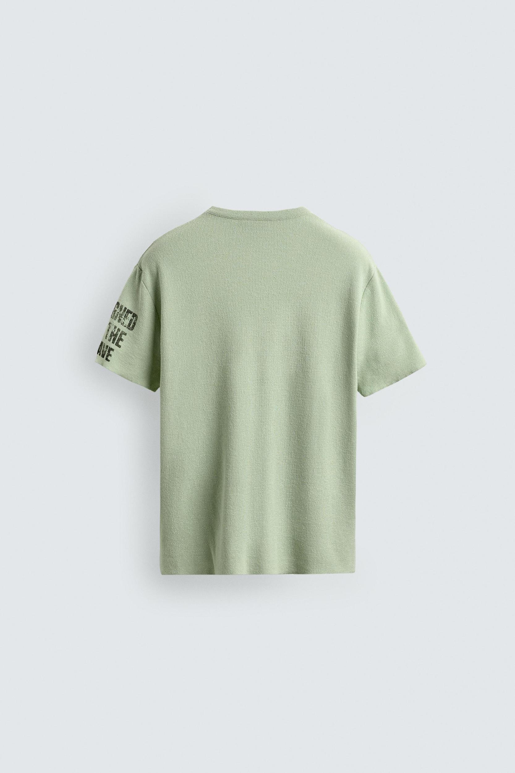 WASHED PRINT KNIT T-SHIRT Product Image