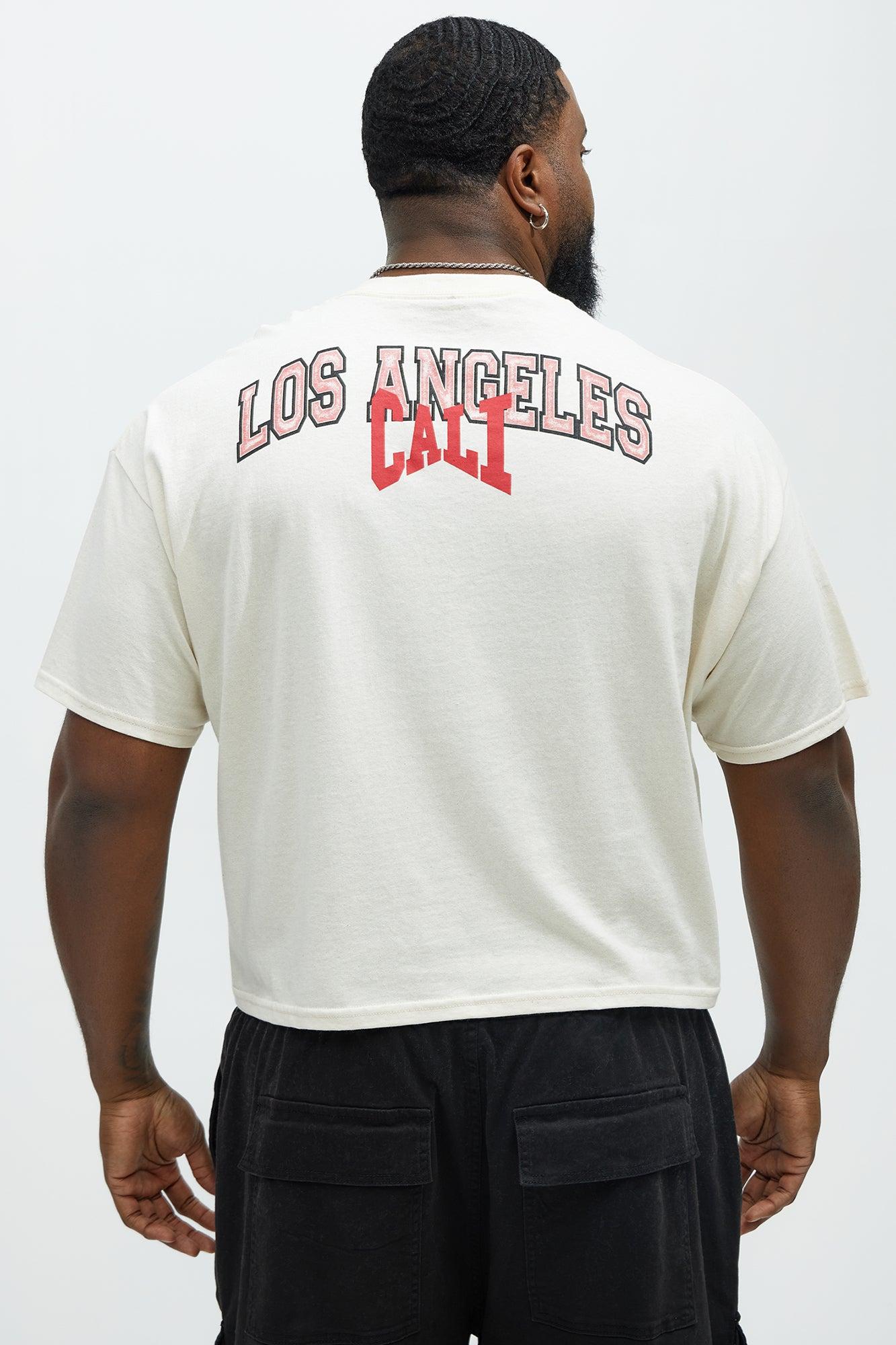 Los Angeles Cali Short Sleeve Cropped Tee - Natural Product Image
