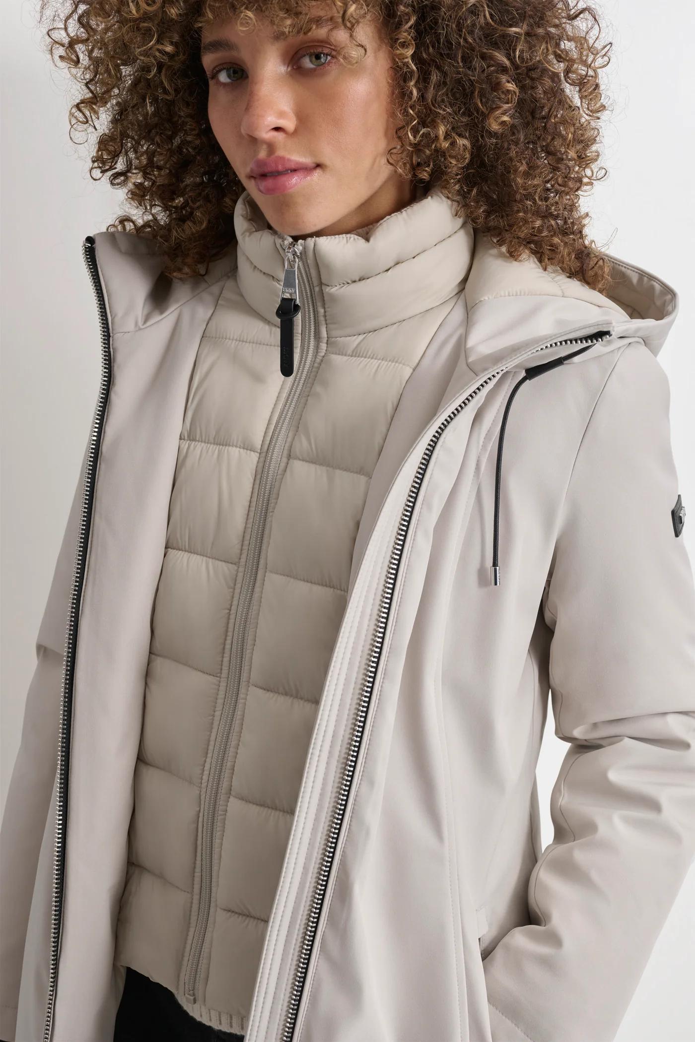 MID LENGTH HOODED SOFT SHELL JACKET Product Image