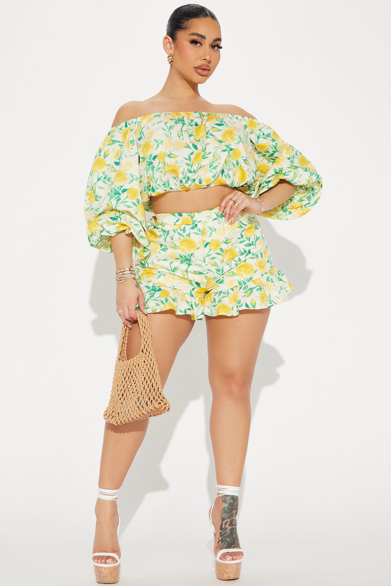 Mollie Short Set - Yellow/combo Product Image