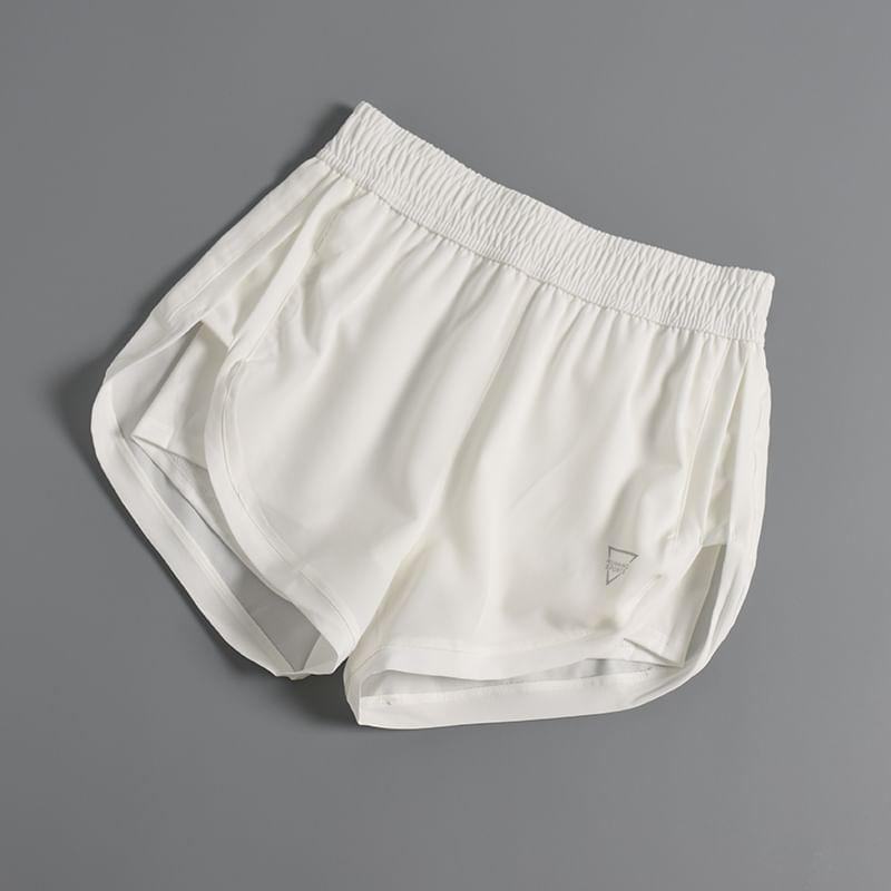 Printed Curved Hem Sports Shorts Product Image