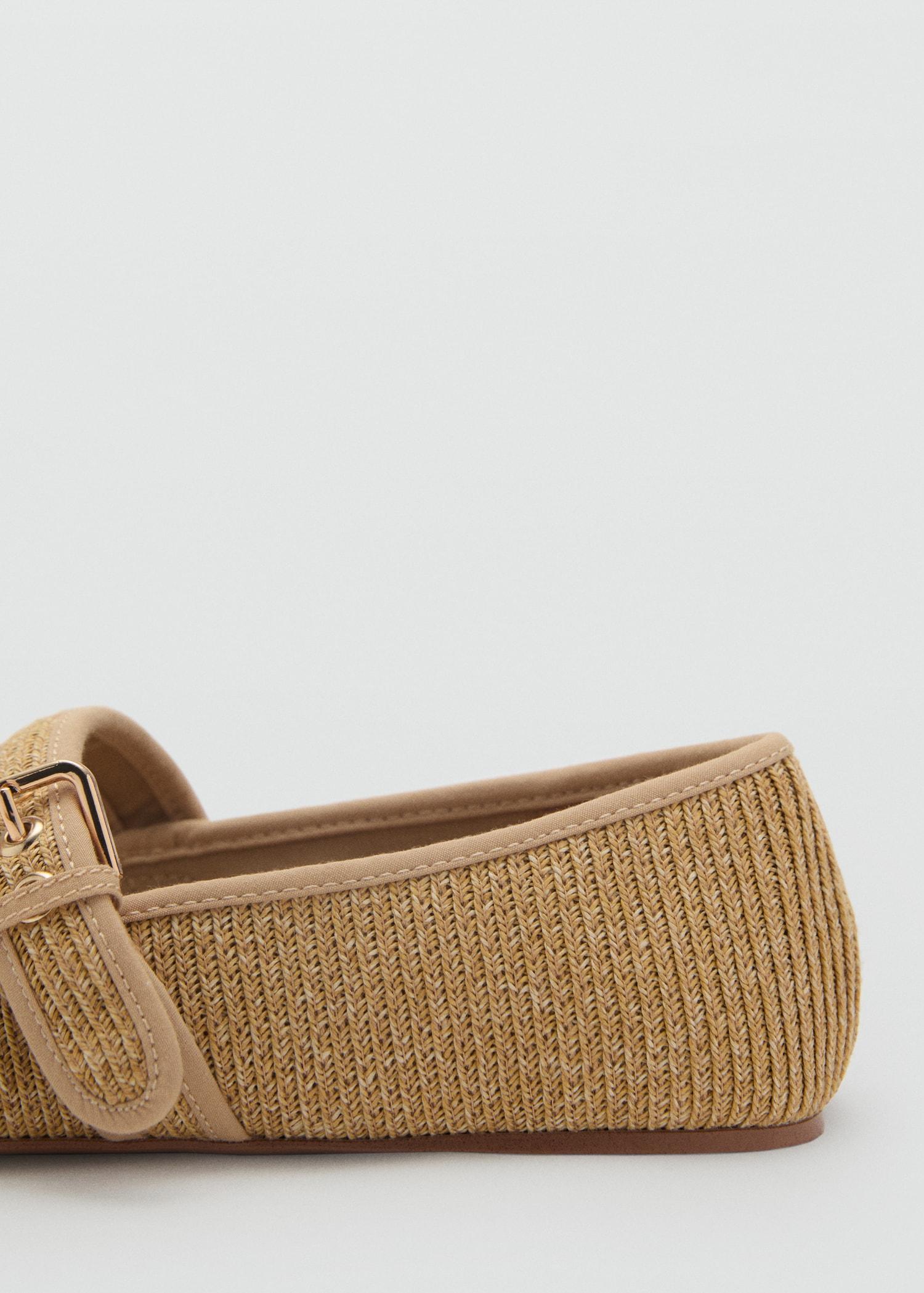 Cotton ballet flats with strap and buckle - Women | MANGO USA Product Image