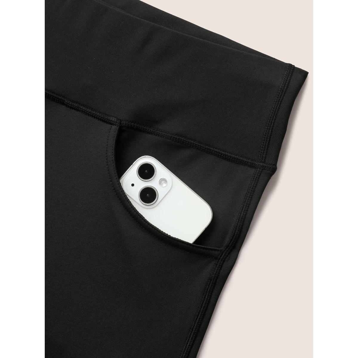 Plus Size Mid Rise High Stretch Bootcut Leggings Women Black Casual High stretch Bootcut Mid Rise Everyday Leggings BloomChic 10/M Product Image