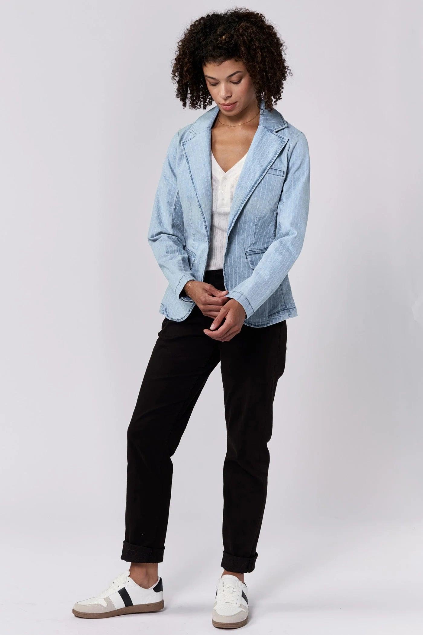 Minah Denim Stripe Jacket Product Image