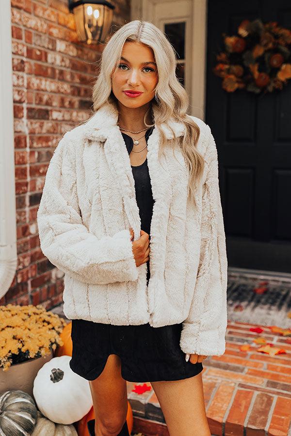 Luxe Feeling Plush Jacket in Cream Product Image