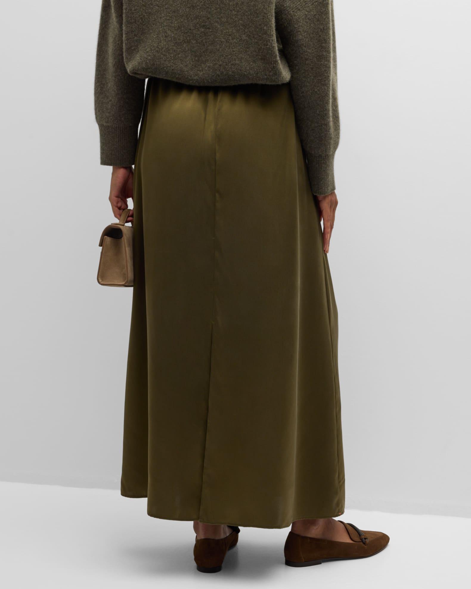 Sela A-Line Silk Maxi Skirt Product Image
