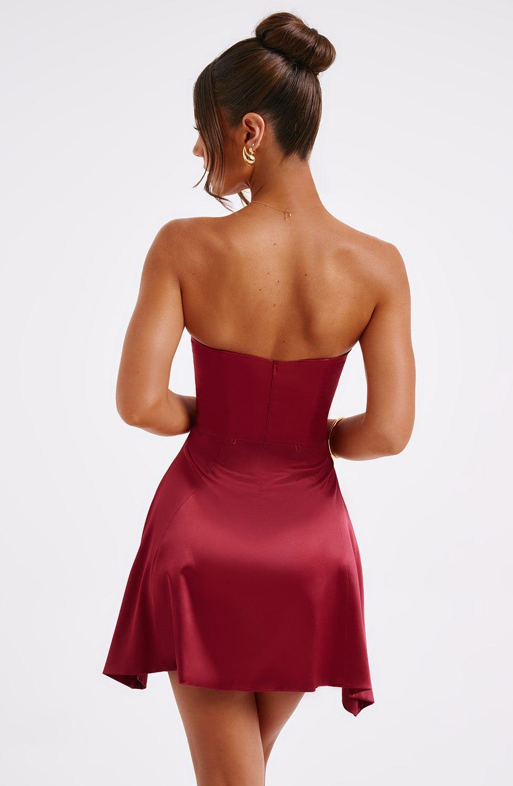 Freja Mini Dress - Burgundy Product Image